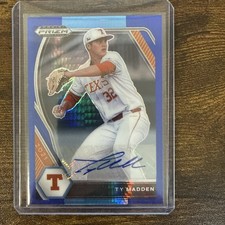 2021 Prizm Draft Picks Ty Madden Autograph Blue Prizm #PDP32 Tigers