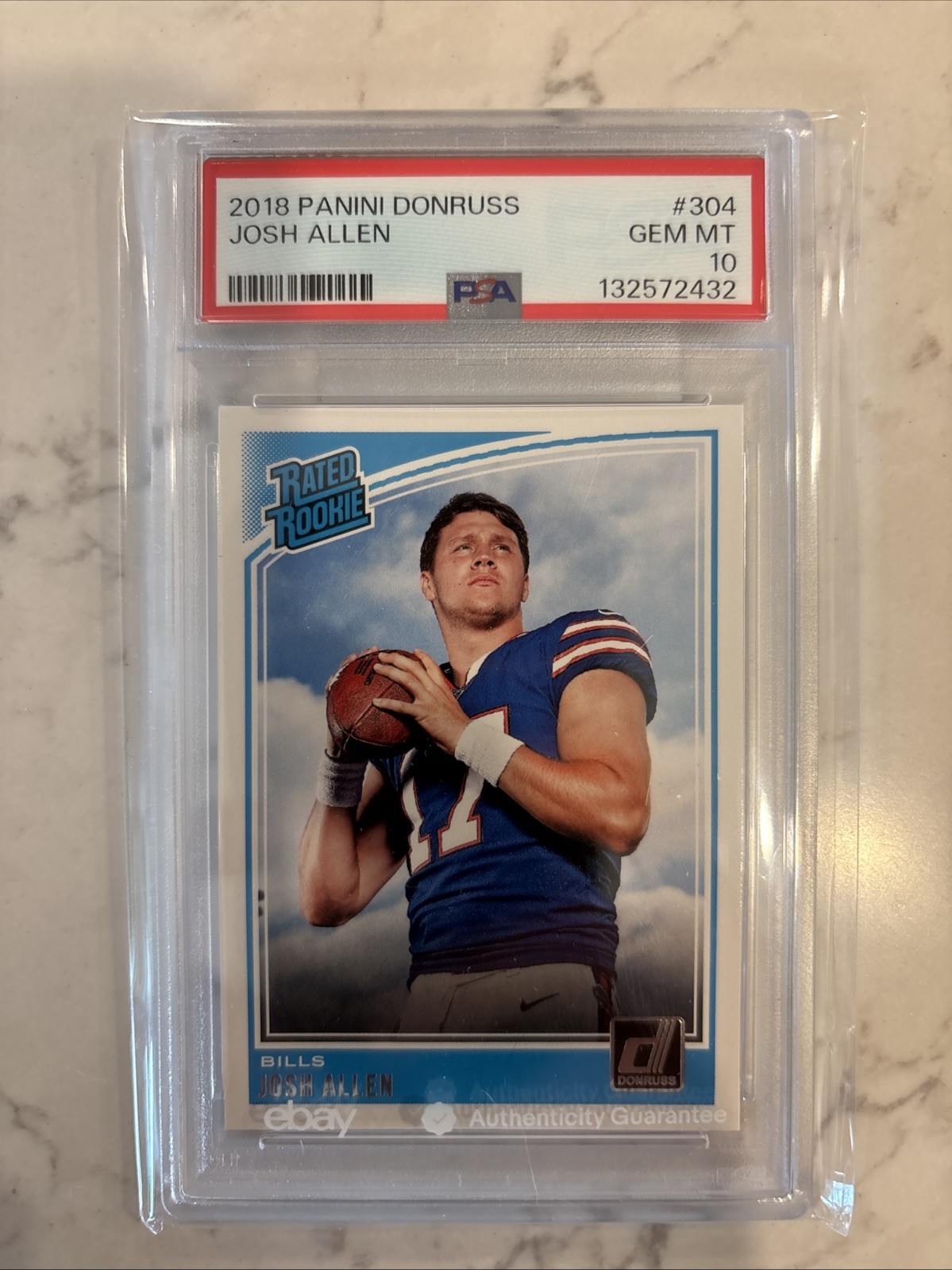 Josh Allen Rookie 2018 Panini Donruss Rated Rookie #304 RC PSA 10 GEM MINT