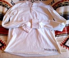 EZRA FITCH 1892 VTG HENLEY CREAM COLOR S COTTON 3-BUTTON PLUSH RIBBED LONG VIETN