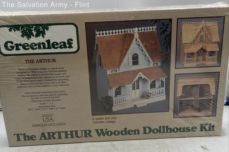Greenleaf The Arthur Wooden Brown Victorian Cottage Dollhouse Kit With Box