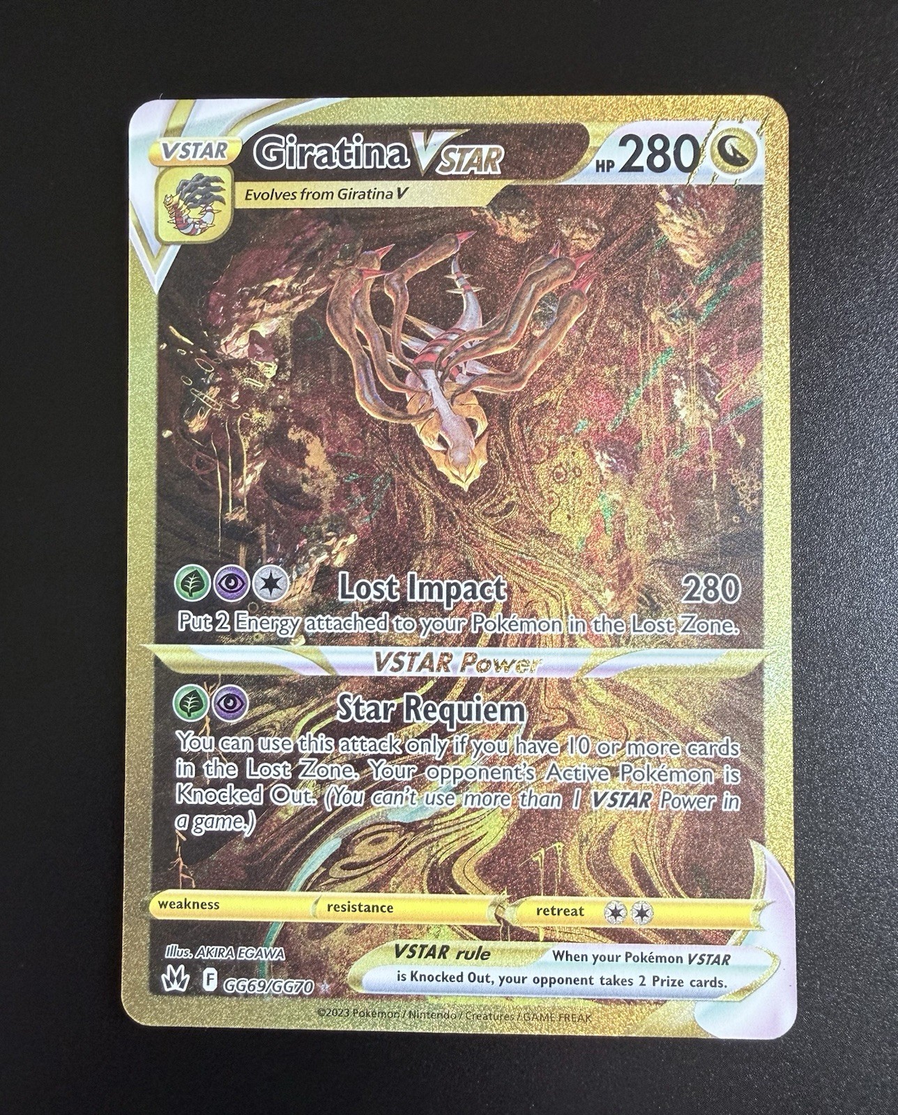 Pokemon TCG Giratina VSTAR GG69/GG70 Crown Zenith Galarian Gallery Secret Rare