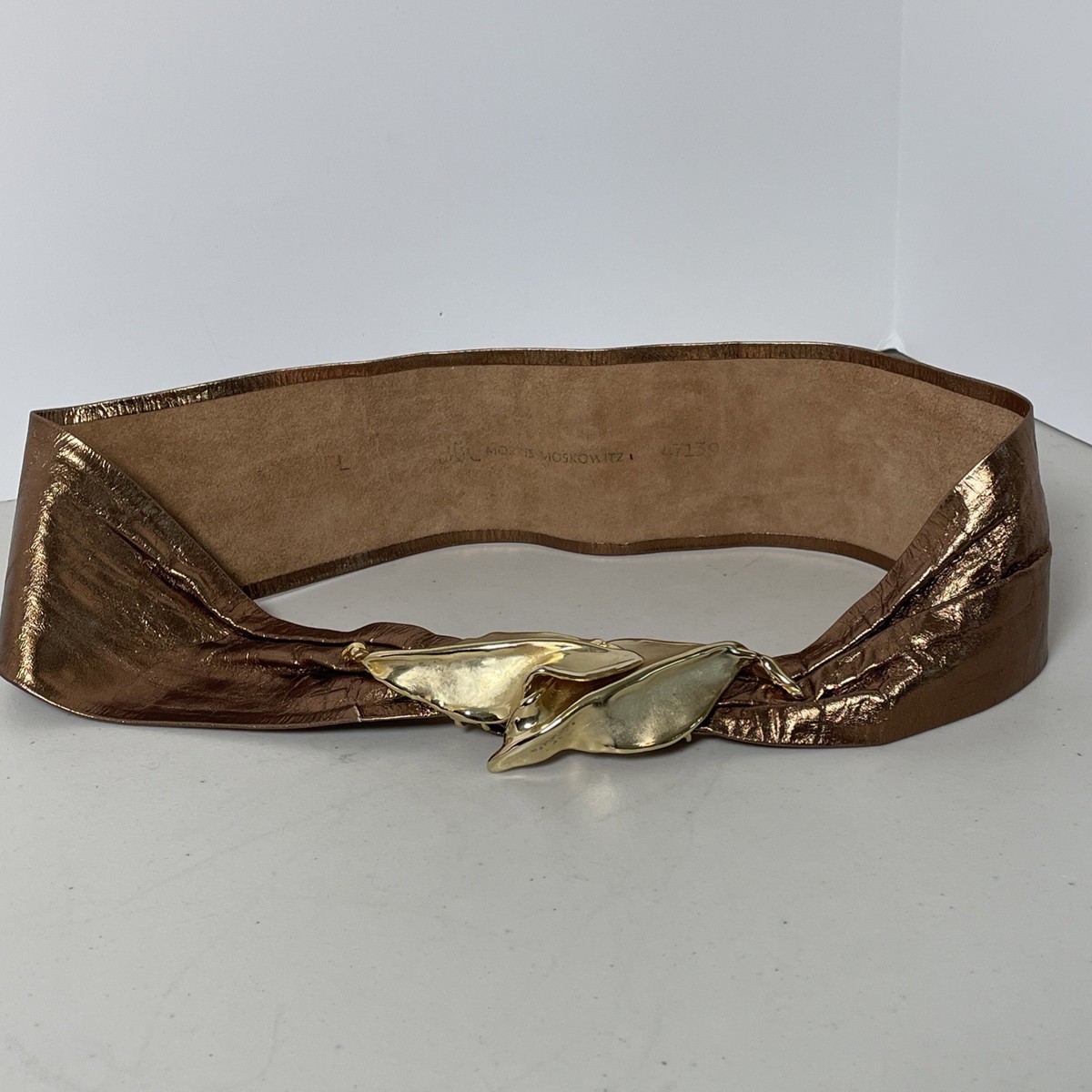 Morris Moskowitz vintage gold belt L Vintage Morris Moskowitz Mm Equestrian Horsebit Chain Belt Gold main image 3