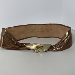 Vintage Morris Moskowitz Thin Gold Silver Copper Metallic Belt 80s Glam Morris Moskowitz Belt | eBay main image 2