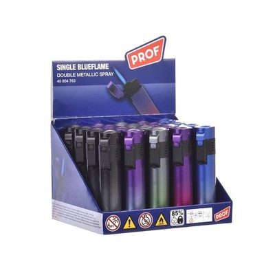 20× PROF Dual Color Feuerzeuge   Piezo, Nachfüllbar, Box