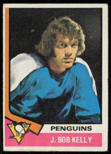 1974-75 TOPPS J. BOB KELLY RC PITTSBURGH PENGUINS #143 VG/EX