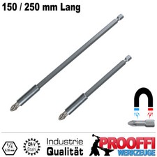 2 x Magnet Bithalter 1/4 Verlängerung Akkuschrauber Bits 150 / 250 mm Extra Lang