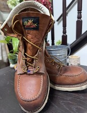 Thorogood 804-4200 Men's 6" Leather Moc Steel Toe Work Boots Tobacco Size 12 D