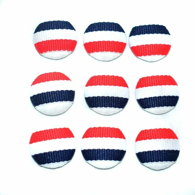 50pcs/lot Jacquard Flag Covered Buttons 18mm Round Flat Backs Button Sewing Craf - Image 3 of 4