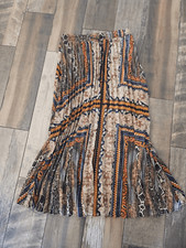 Printed pleated maxi skirt