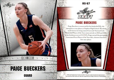 Paige Bueckers 2023 Leaf HYPE! #131A Orange Shimmer #1/1 Rookie Card PGI 10
