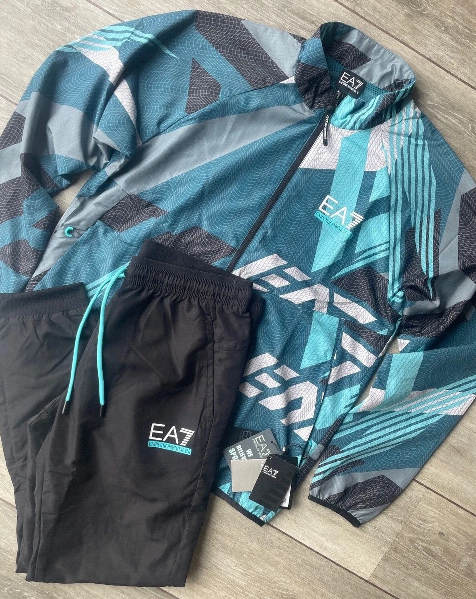 EMPORIO ARMANI EA7 BLUE TRACKSUIT ZIP JACKET PANTS 3KPV03 LARGE NEW TAGS