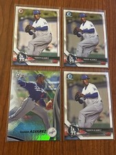 YADIER ALVAREZ Lot of (4) w/ 2018 Bowman Chrome & Paper Base, Platinum Foil SP