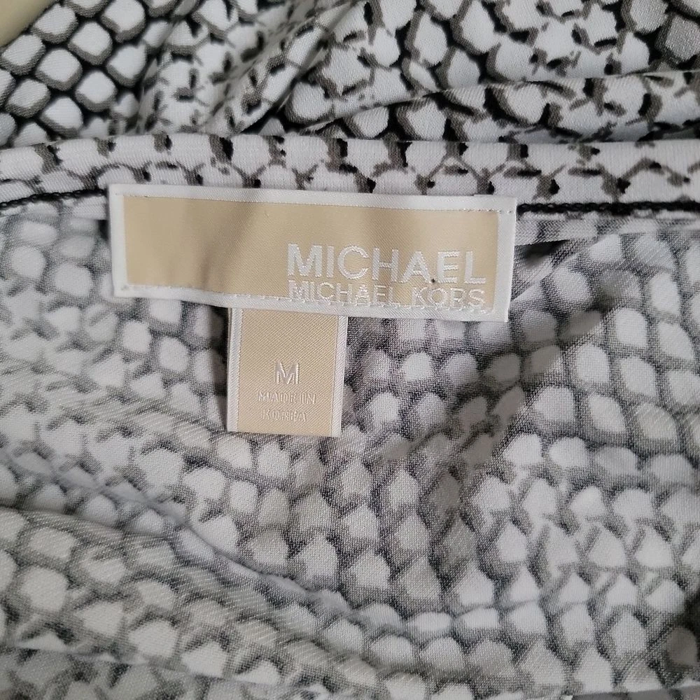 Abito Michael Kors nero bianco stampa rettile pelle di serpente taglia M jersey elasticizzato