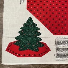 Vintage Mini Christmas Tree & Tree Skirt Cut and Sew Fabric Panel Cranston Print