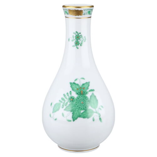Vase klein bauchig Modell 7052 Herend Ungarn Apponyi grün - Bild 1 von 3