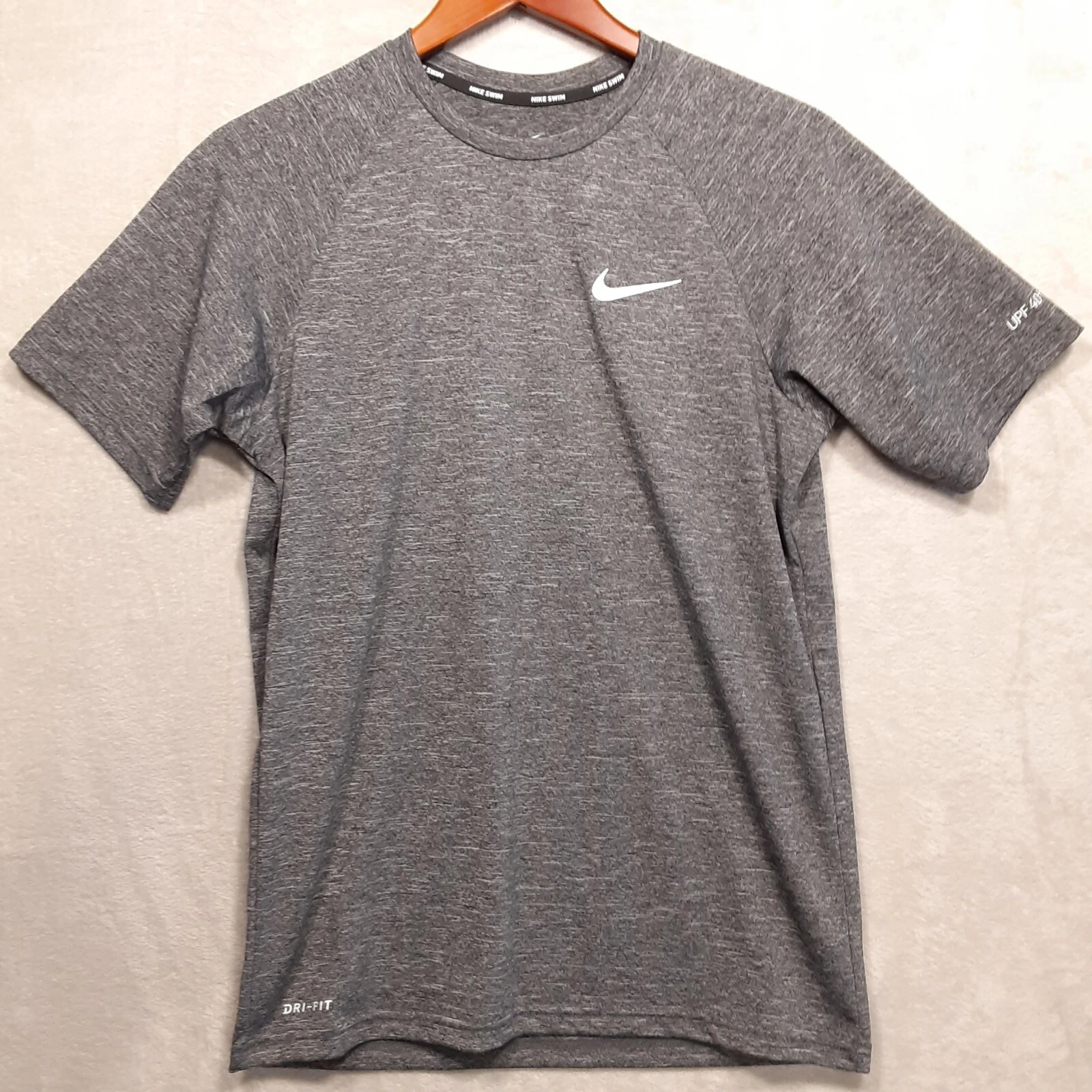 Nike Swim Mens Dri-Fit T-Shirt Sz.Small/Dark Gray Heather/UPF-40/NWOT!