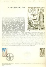 FRANCE SCOTT # 1418 FIRST DAY SOUVENIR PAGE, 1975, ST.-POL-DE-LEON, GREAT PRICE!