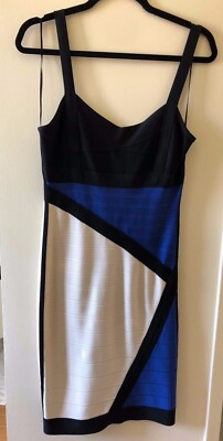 herve leger blue and white dress Blue Ardell Dress