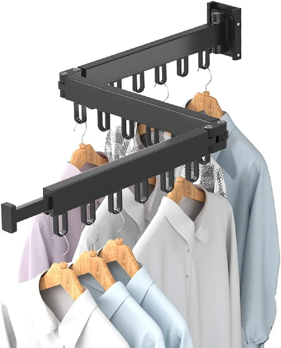 Folding Laundry Drying Rack Wall-mount Foldable Clothes Dryer