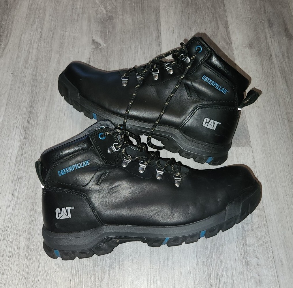 Caterpillar Boots Men's 11 Black Leather Upper Steel … Gem