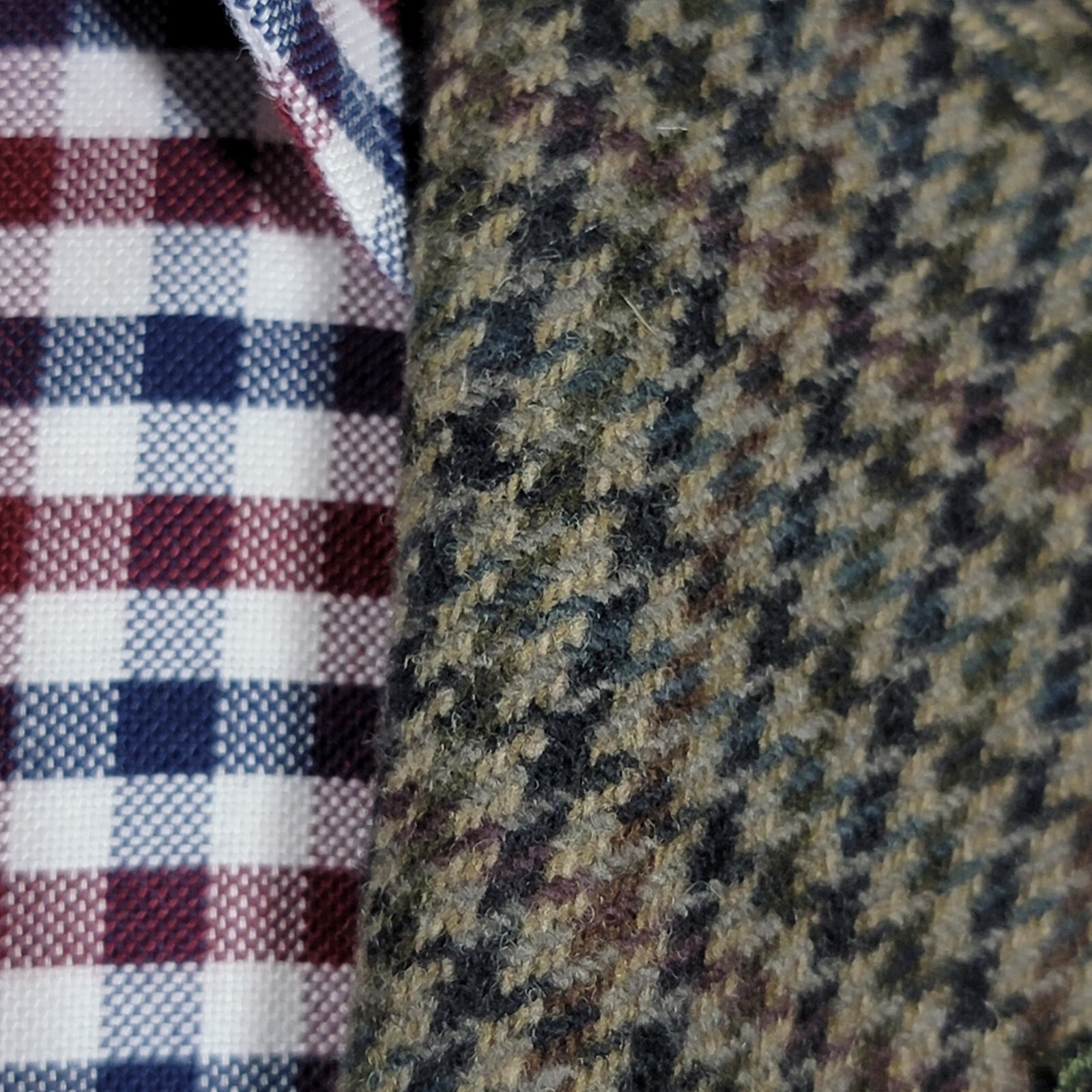 VTG Tommy Hilfiger Tweed Sport Coat Blazer Three Button Houndstooth Wool Sz 44R thumbnail 6