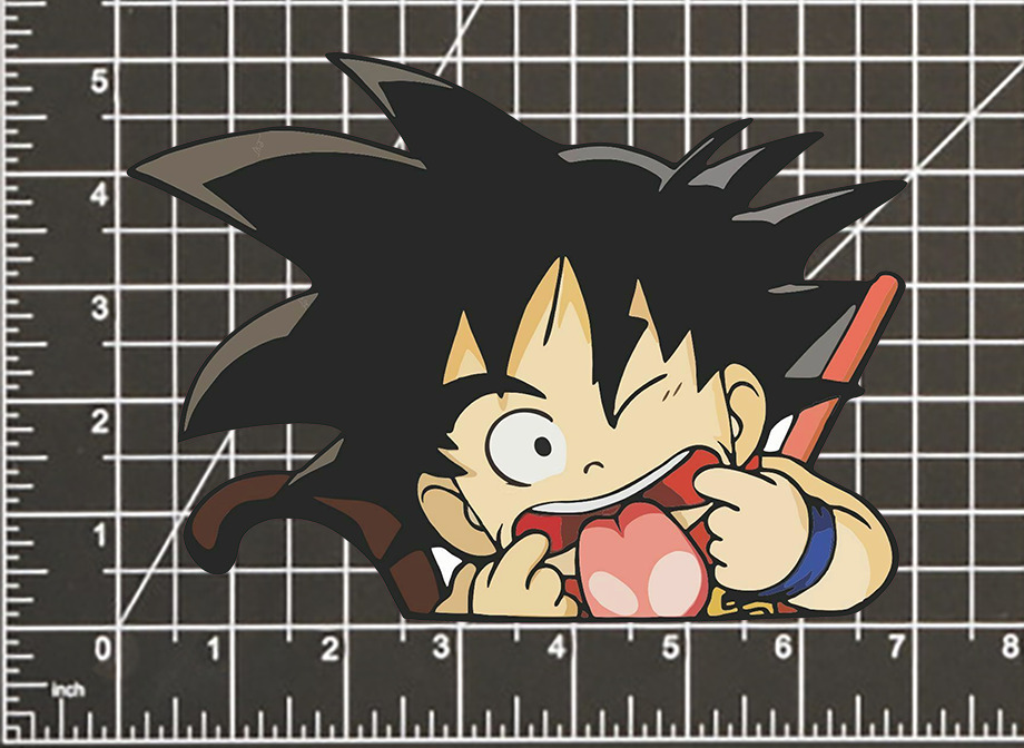 Chibi Goku Dragon Ball Z Cartoon Car Bumper Sticker Decal- 3'' or 5