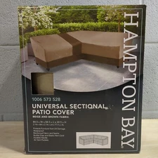 Hampton Bay Universal Sectional V-Shape Patio Furniture Cover Beige/Brown NN1