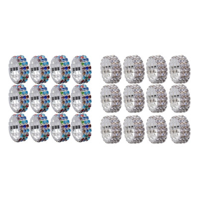 12 Stck. Dreireihig Kristall Schmuck Kupfer Elastisch Finger Zehen Ringe Böhmisch
