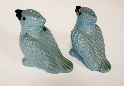 Vintage Blauer Eichelhäher Vogel Figur Salz Pfefferstreuer Komposit - Bild 11 von 12