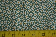 By 1/2 Yd, White Calico on Green Cotton, Japan, Moda/Le Petit Poulet/Klop, B64