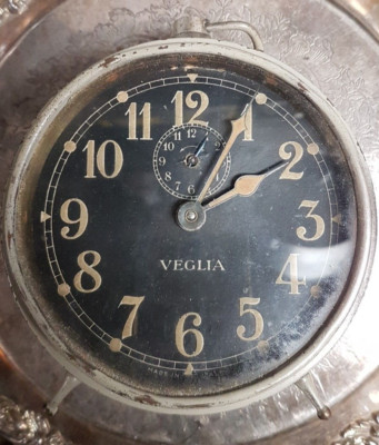 Antiker Vintage 20er Jahre Wecker VEGLIA Made In Italy Steady / Repeat Metall