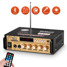2.0CH Bluetooth Power Amplifier Karaoke Home/Car/Marine Speaker Amp FM Radio USB