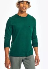 Nautica Men  s Long Sleeve Forest Green Shirt Size Large Brand New 100 Cotton