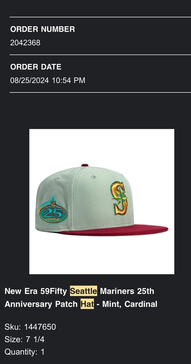 美品 サンプルモデル NEW ERA 59FIFTY Mariners 25周年