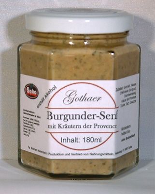 ''GEKO'' Original Gothaer Burgunder-Senf  im Sechseckglas a´180ml - OVP      #5374