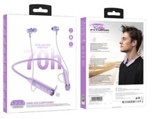 Earbuds Stereo Wireless Sports Earphones in ear Headset Purple 