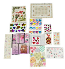 Lot of 15 Valentines Day Sticker Sheets Hearts Bears Love Flowers Wedding Cake