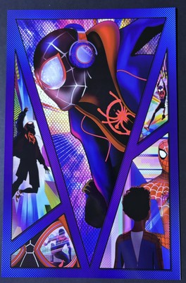 Rob Taylor signed Miles Morales Herofied Spider-Man art litho Marvel Spiderverse