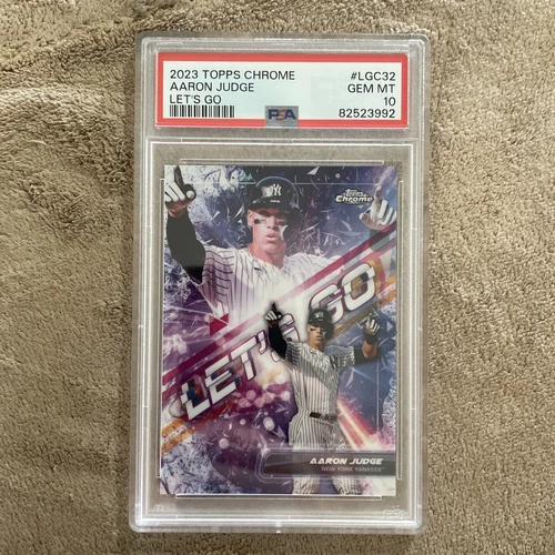 2023 Topps Chrome Baseball Aaron Judge LET'S GO Super Short Print psa 10