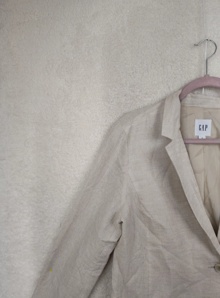 Traje de mujer Gap 12 color tostado mezcla de lino sin ventilación blazer de ajuste clásico Foto 2 de 4