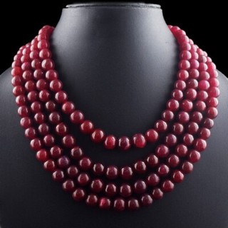 4 Strand Exclusive Red Ruby 1188.00 Cts Wonderful Necklace Jewelery VK 28 E603