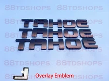 Matte Black Overlay EMBLEM Fit TAHOE Nameplate Letter for GM 07-20 TAHOE LT LTZ
