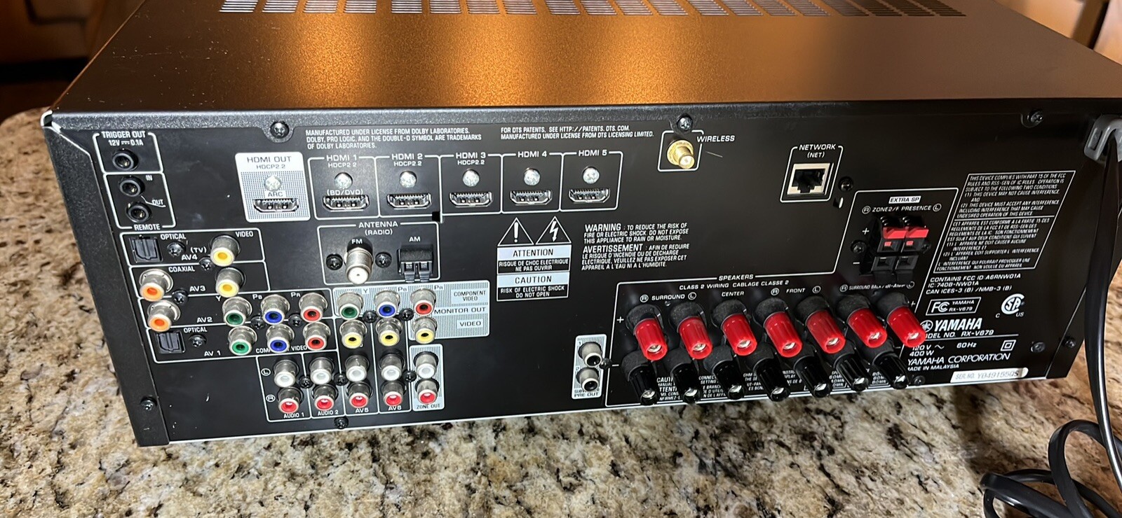 Yamaha RX-V679 7.2 Channel Surround 150 Watt AV Receiver Tested Working