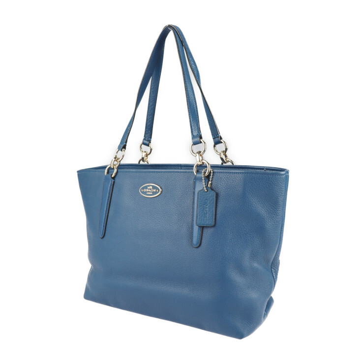 COACH レザートートバッグ　Chicago Ellis（シカゴ エリス）肩掛 COACH Tote Bag 33961 chicago ellis Shoulder Bag leather blue