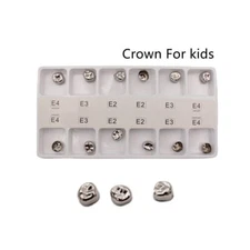 12 Pcs Dental Metal Crown Stainless Steel Primary Molar Kids Pediatric Temporary