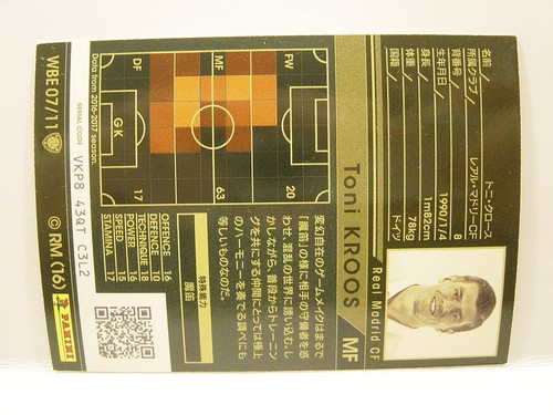 Panini WCCF 2016-17 WBE Toni Kroos 1990 Germany No.8 Real Madrid CF World Best11 - Picture 5 of 6
