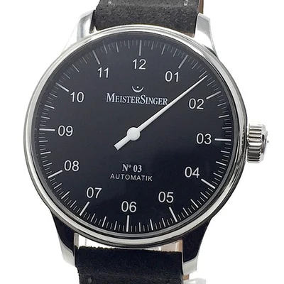 MEISTERSINGER (like new & unworn) No. 03 Black Automatic Glasboden BM990 - Bild 1 von 4