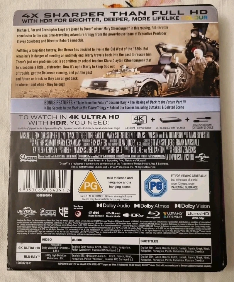 Back To The Future Part III (3) 4K UHD + Blu Ray Steelbook - Image 2 of 4