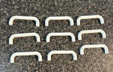 Lot of 9 VTG Cabinet Pulls Cabinet Handles PLASTIC White No Screws FAST SHIPPING