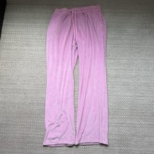 Juicy Couture Pink Velour Lounge Pants Rhinestone Logo Y2K Sleepwear M